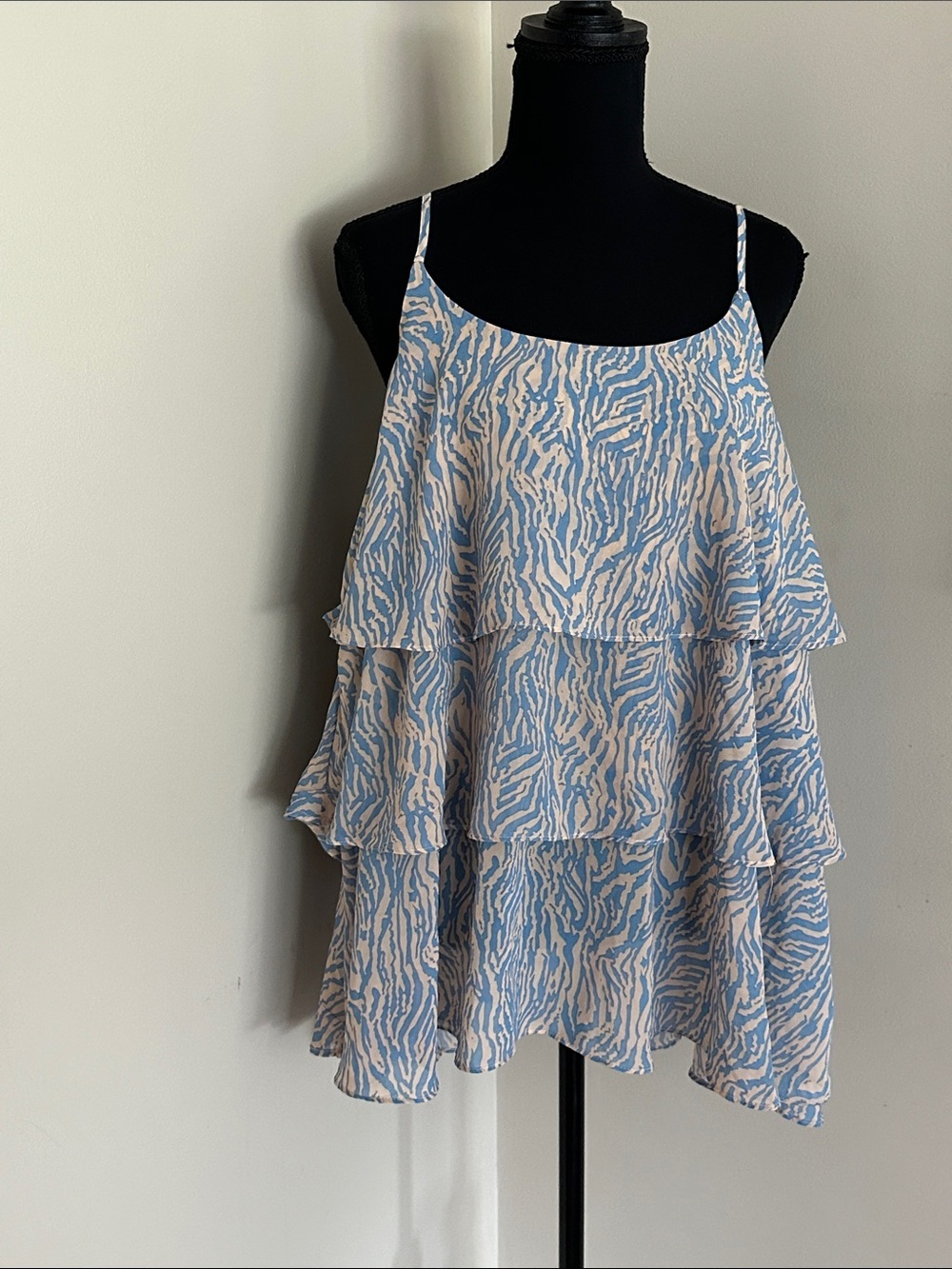 *HAYDEN LOS ANGELES* Zebra Print Layered Spaghetti-Strap Camisole Size Large